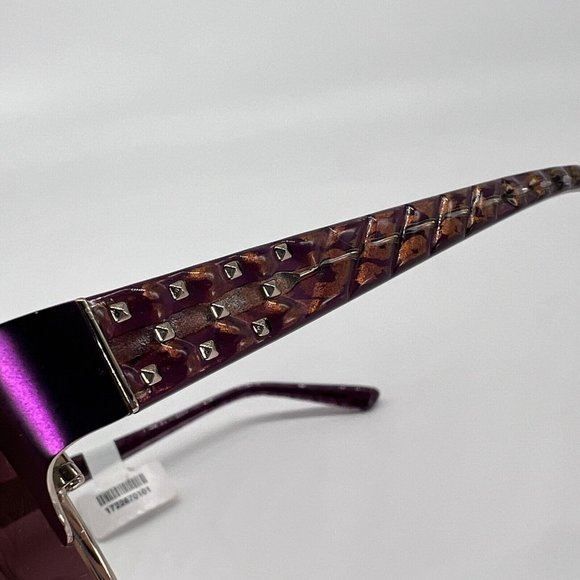 Bebe BB7208 710 Sunglasses Square Cat Eye Metal Gold Purple Berry 55-16-135 $199 main image 11
